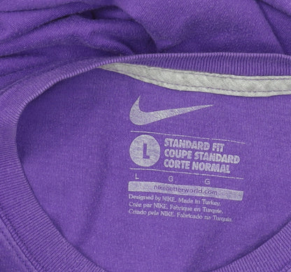 Nike Men's Purple Graphic T-Shirt L - Casual Sportswear