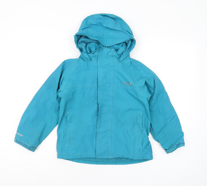 Regatta Girls Blue Parka Jacket 5-6 Years Hooded Waterproof