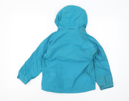 Regatta Girls Blue Parka Jacket 5-6 Years Hooded Waterproof