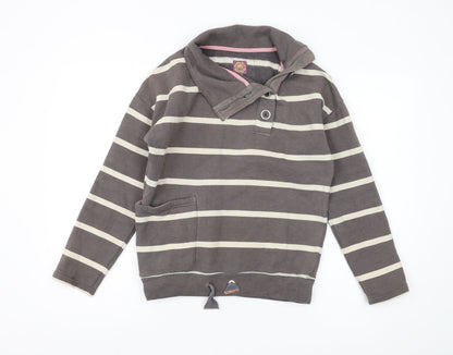 Joules Women's Brown Striped Pullover Sweatshirt XS