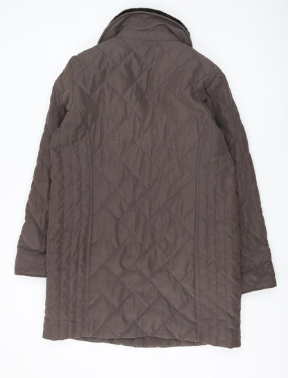 Womens UK Size 10 Eastex Brown Quilted Coat