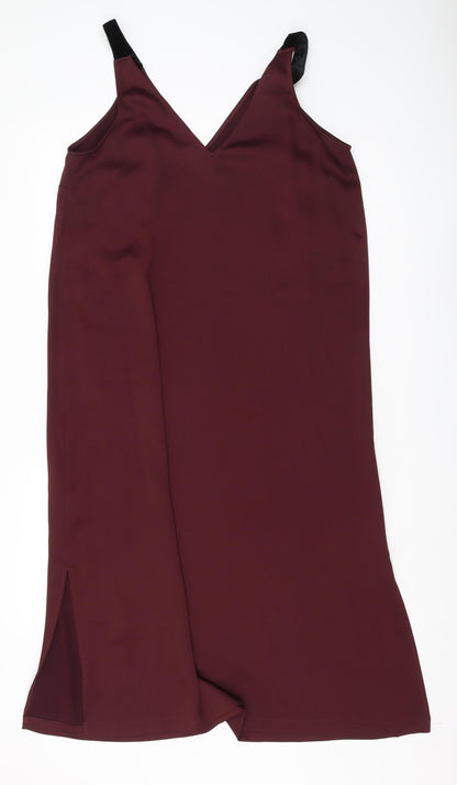 Marks and Spencer Women's Purple Slip Dress, Size 14, Midi