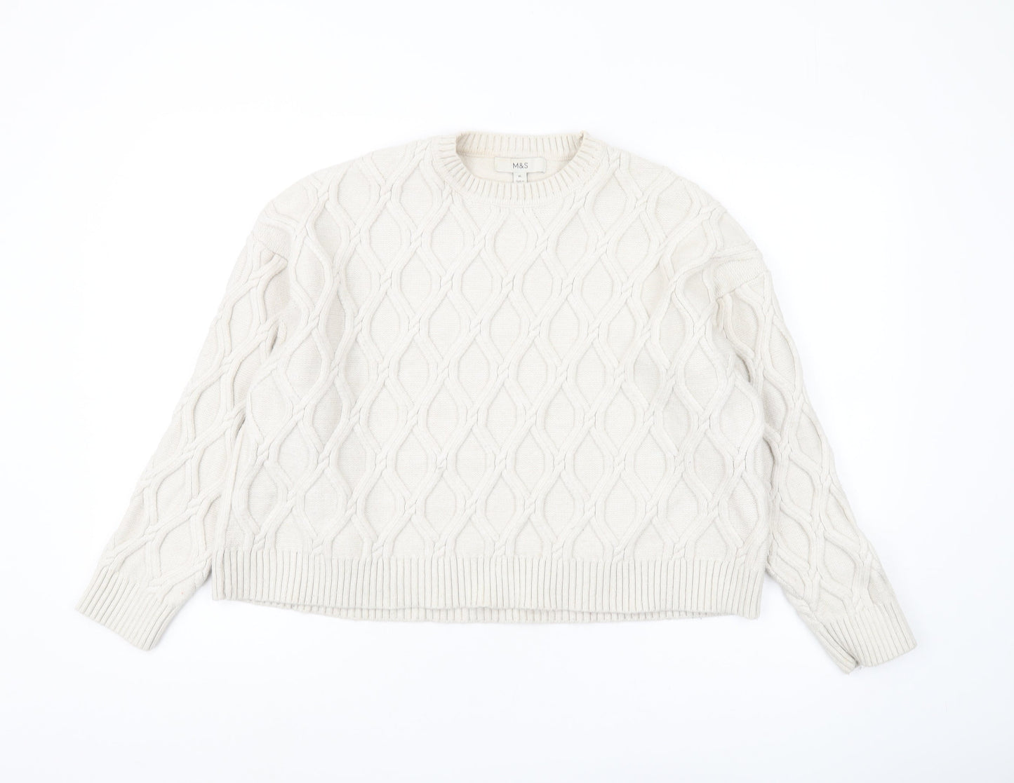 Womens UK Size XL Marks and Spencer Ivory Pullover Jumper
