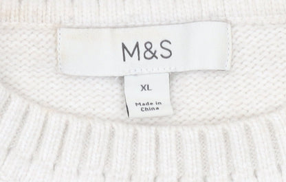 Womens UK Size XL Marks and Spencer Ivory Pullover Jumper