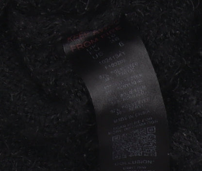 Collusion Women's Black V-Neck Pullover Jumper, Size 10