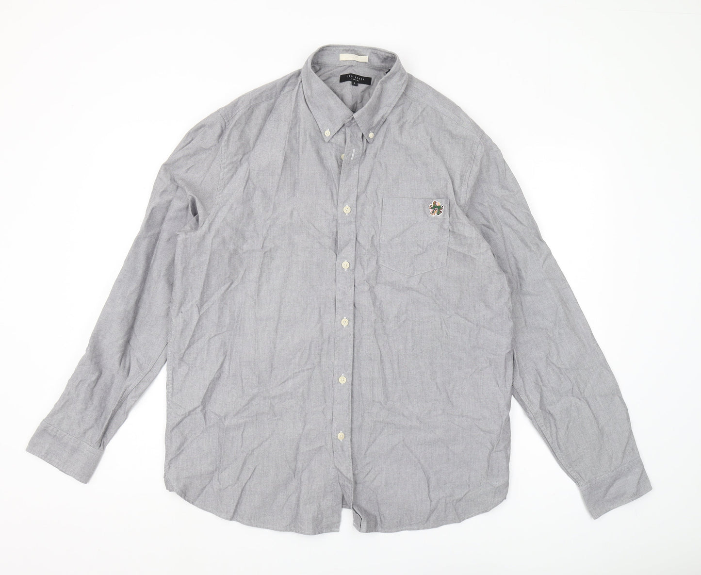 Ted Baker Men's Grey Long Sleeve Button-Up Shirt