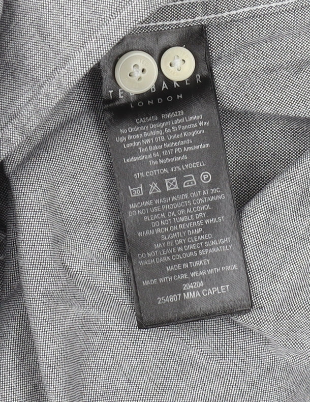 Ted Baker Men's Grey Long Sleeve Button-Up Shirt