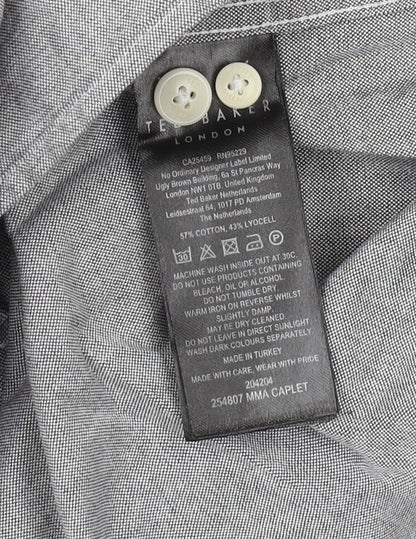 Ted Baker Men's Grey Long Sleeve Button-Up Shirt