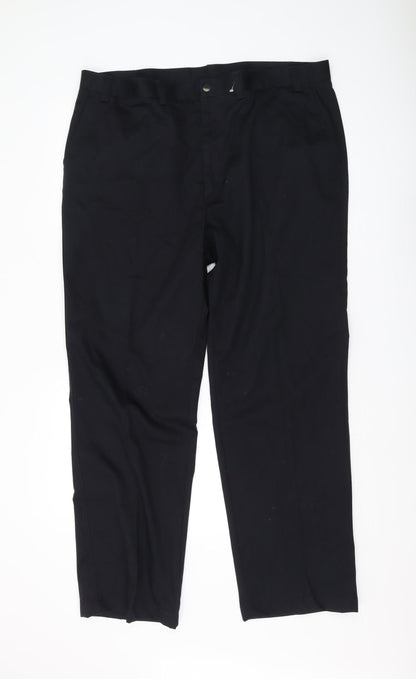 Marks and Spencer Men's Black Chino Trousers, Size 42