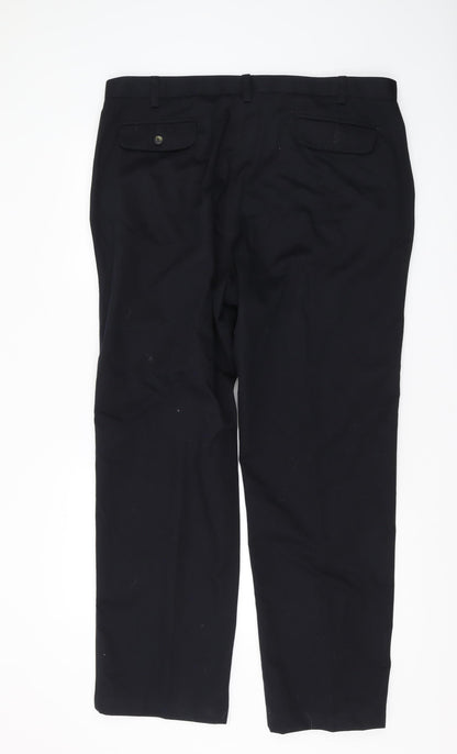 Marks and Spencer Men's Black Chino Trousers, Size 42