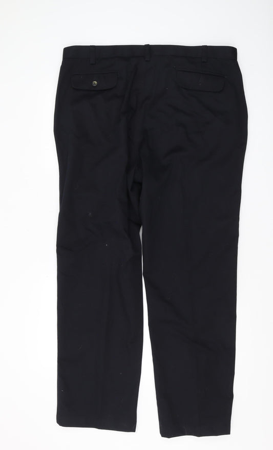 Marks and Spencer Men's Black Chino Trousers, Size 42