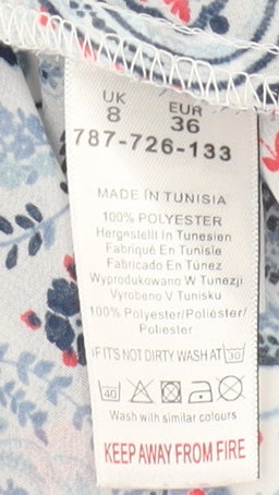 Womens UK Size 8 NEXT Multicoloured Tunic Blouse