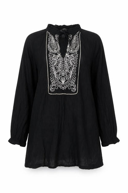 Womens UK Size XS Zara Black Tunic Blouse
