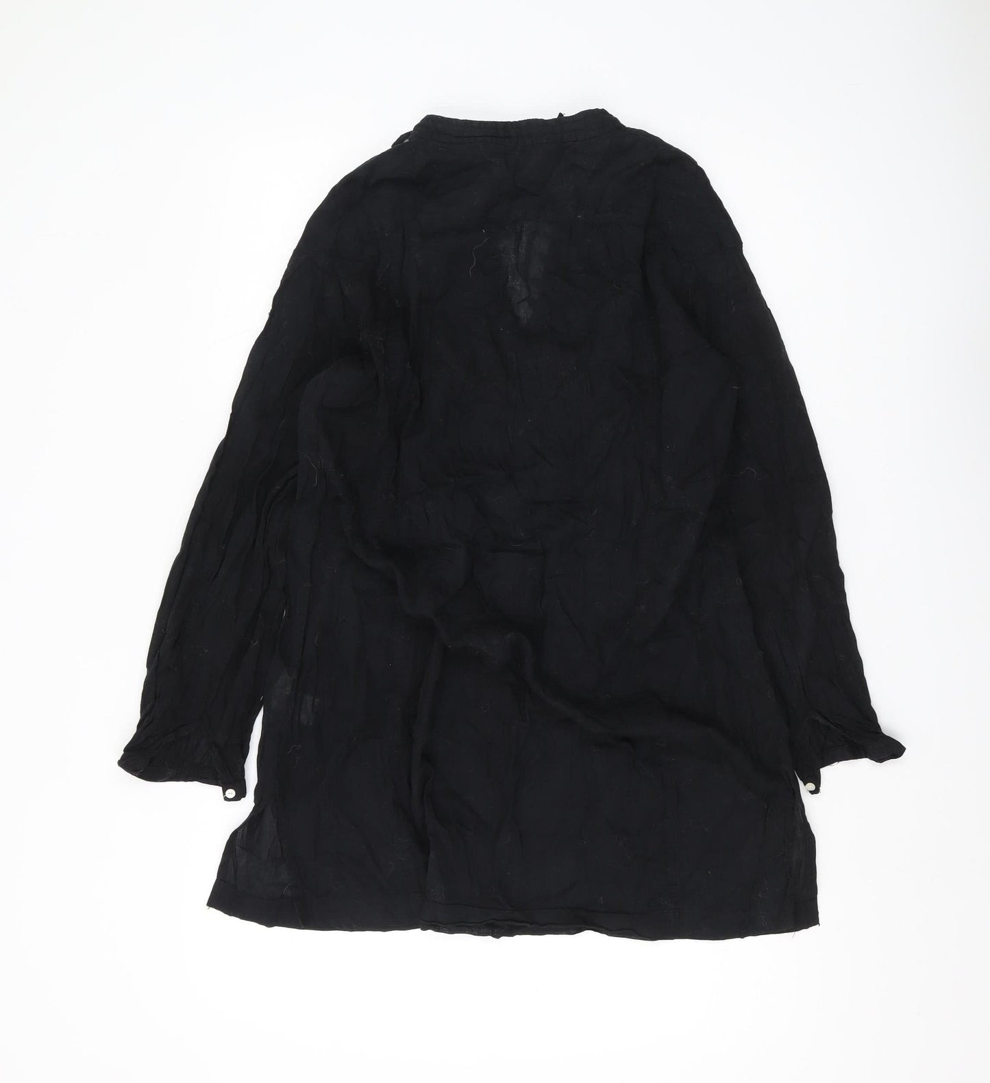 Womens UK Size XS Zara Black Tunic Blouse