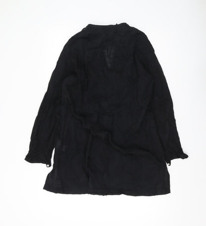 Womens UK Size XS Zara Black Tunic Blouse