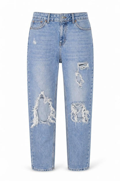 Womens UK Size M Topshop Regular Fit Mom Blue Jeans