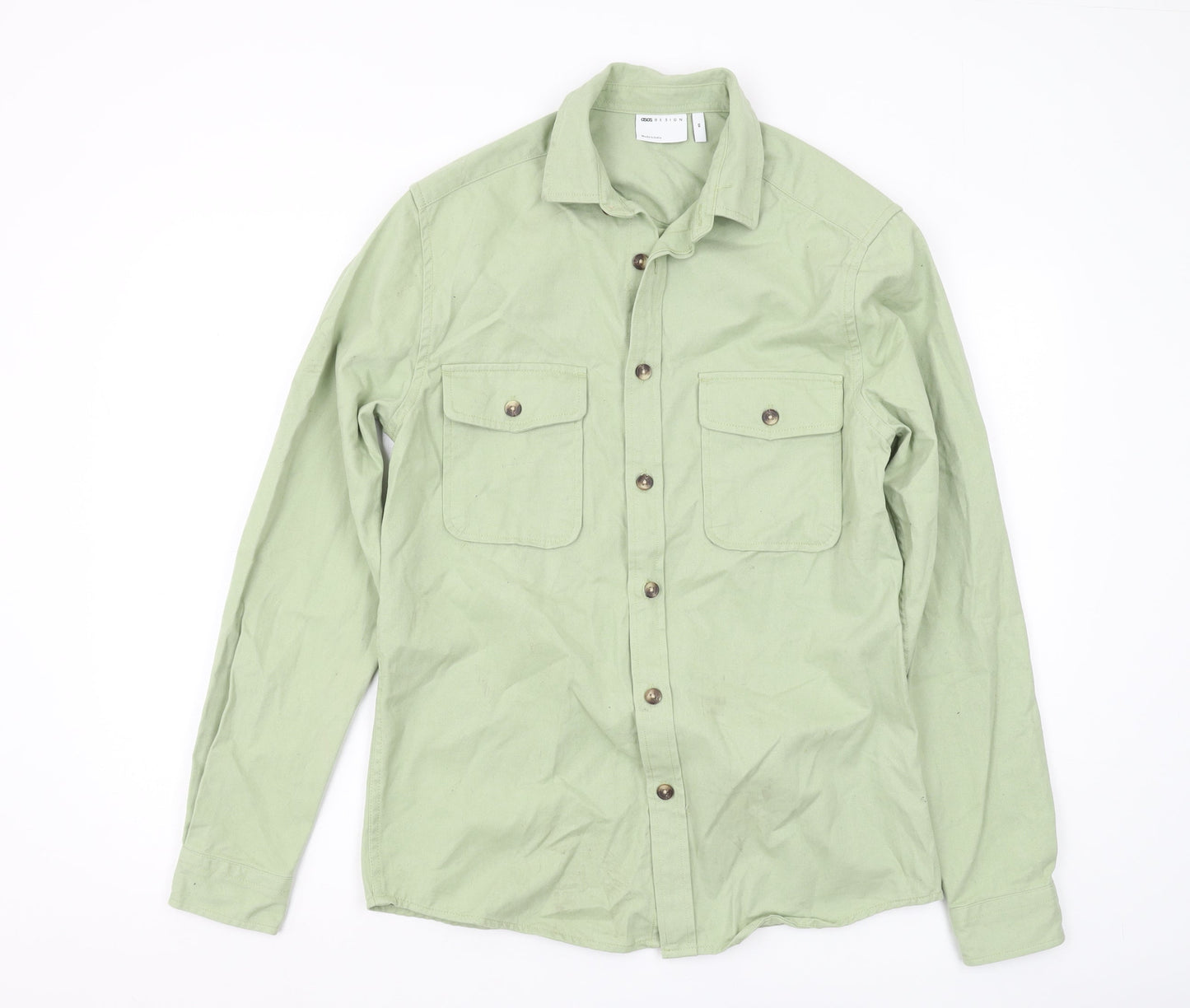 ASOS Men's Green Button-Up Shirt XS