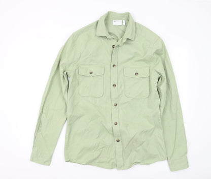 ASOS Men's Green Button-Up Shirt XS