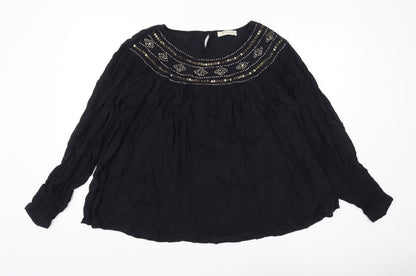 Womens UK Size 16 Marks and Spencer Black Basic Blouse