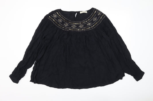 Womens UK Size 16 Marks and Spencer Black Basic Blouse