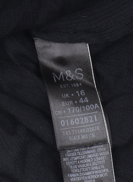 Womens UK Size 16 Marks and Spencer Black Basic Blouse