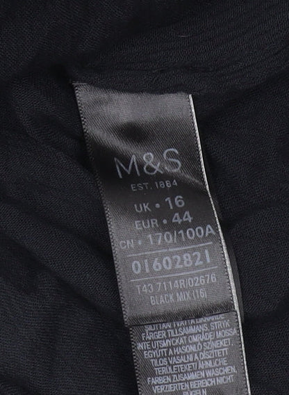 Womens UK Size 16 Marks and Spencer Black Basic Blouse