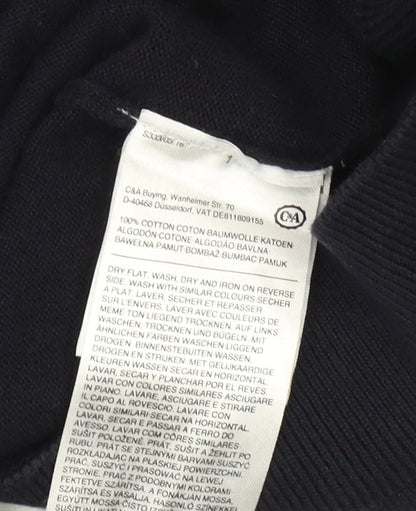 C&A Men's Blue Striped Pullover Jumper Large