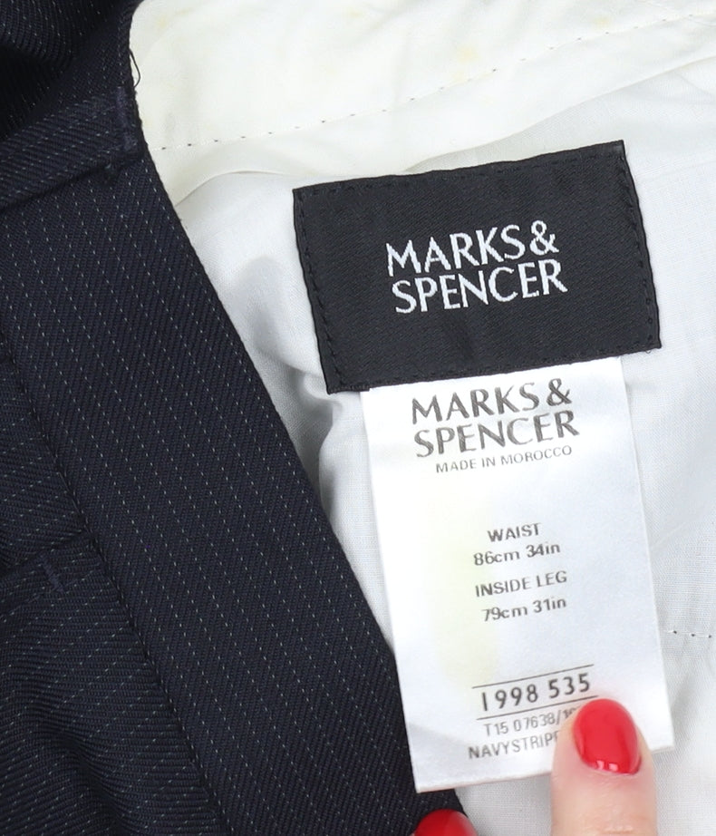 Marks and Spencer Men's Black Dress Pants 34 Regular