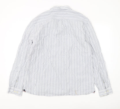 Marks and Spencer Men's XL Blue Striped Shirt
