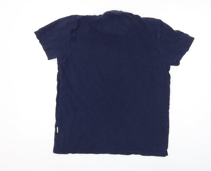 Peter Werth Men's Blue Cotton Crew Neck T-Shirt M