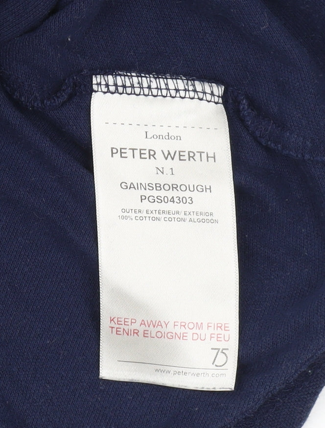 Peter Werth Men's Blue Cotton Crew Neck T-Shirt M