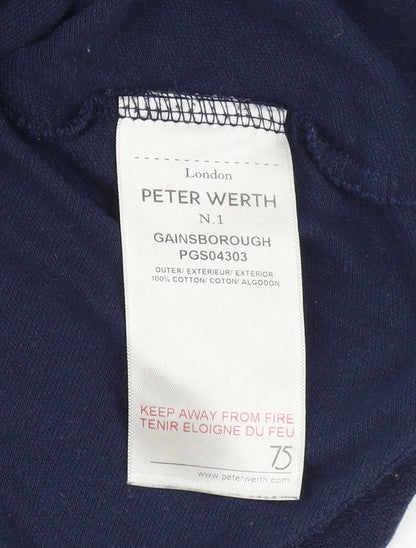 Peter Werth Men's Blue Cotton Crew Neck T-Shirt M