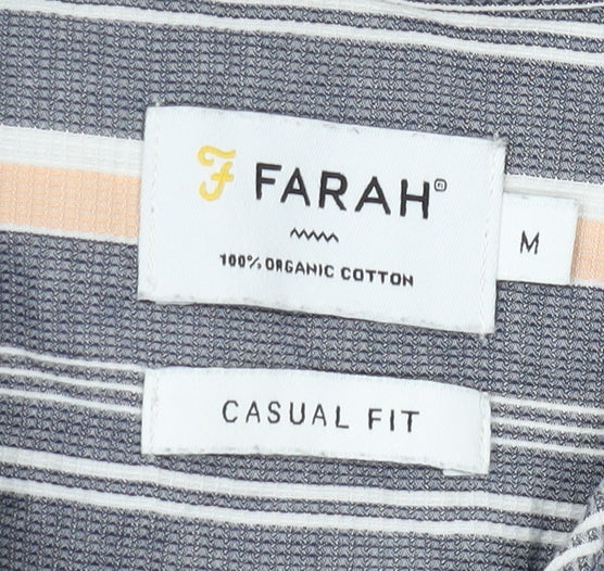 Farah Men's Black Striped Classic Medium Shirt