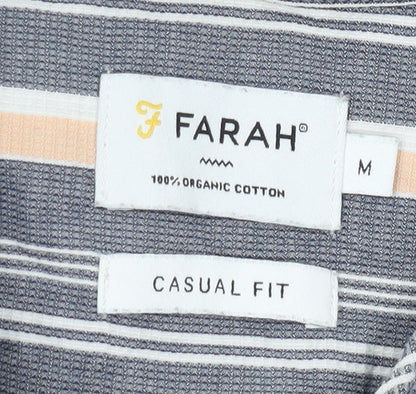 Farah Men's Black Striped Classic Medium Shirt