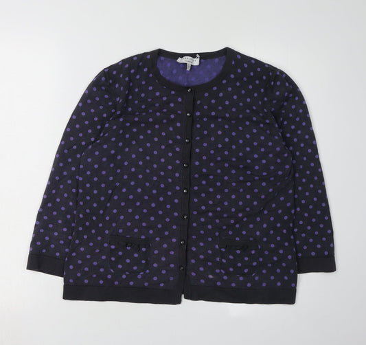 Laura Ashley Women's Black Polka Dot Cardigan UK 16