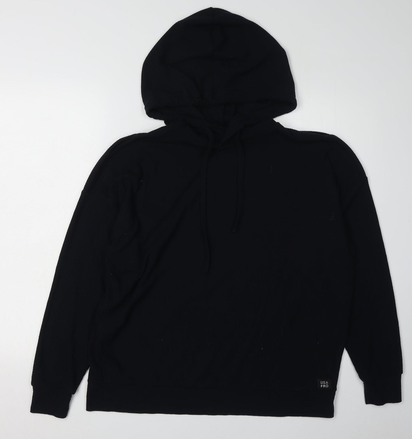 USA PRO Unisex Black Pullover Hoodie Size 10