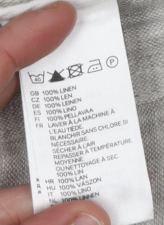 H&M Men's Grey Linen Chino Shorts Size 34 Regular Fit