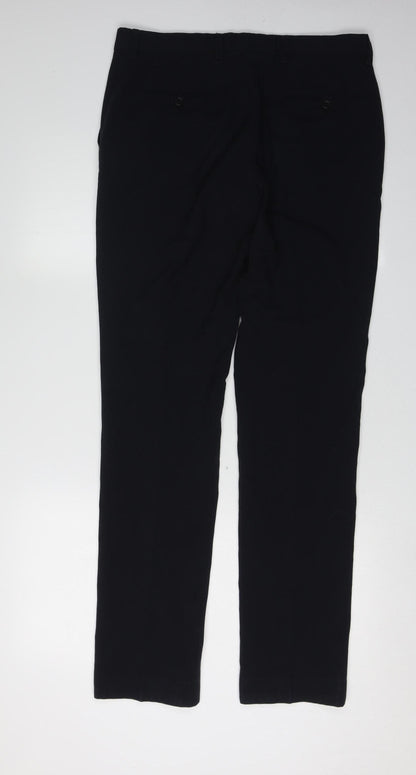 Next Men's Black Trousers, Size L, Straight Leg