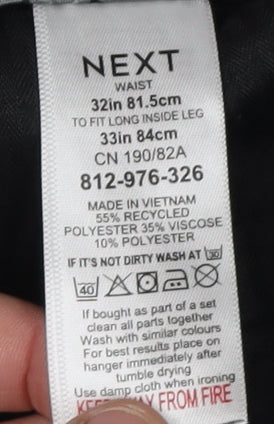 Next Men's Black Trousers, Size L, Straight Leg