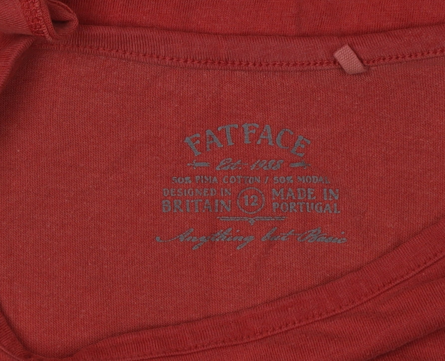 FatFace Women's Red 3/4 Sleeve T-Shirt Size 12