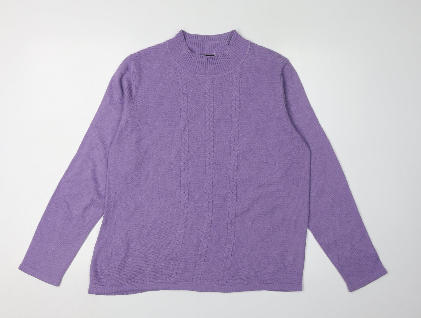 Womens UK Size M Isle Essentials Purple Pullover Jumper