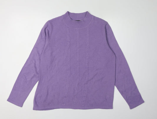 Womens UK Size M Isle Essentials Purple Pullover Jumper
