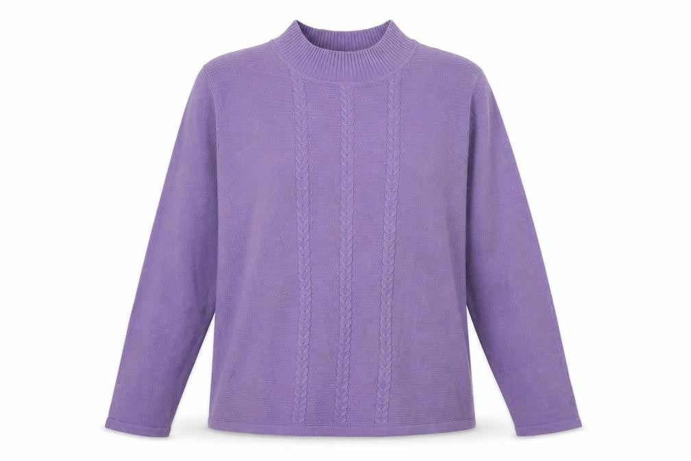 Womens UK Size M Isle Essentials Purple Pullover Jumper