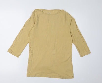 Womens UK Size UK 8 Fat Face Yellow Basic T-Shirt