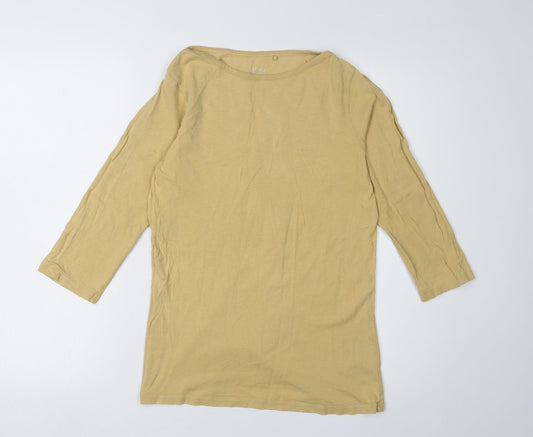 Womens UK Size UK 8 Fat Face Yellow Basic T-Shirt
