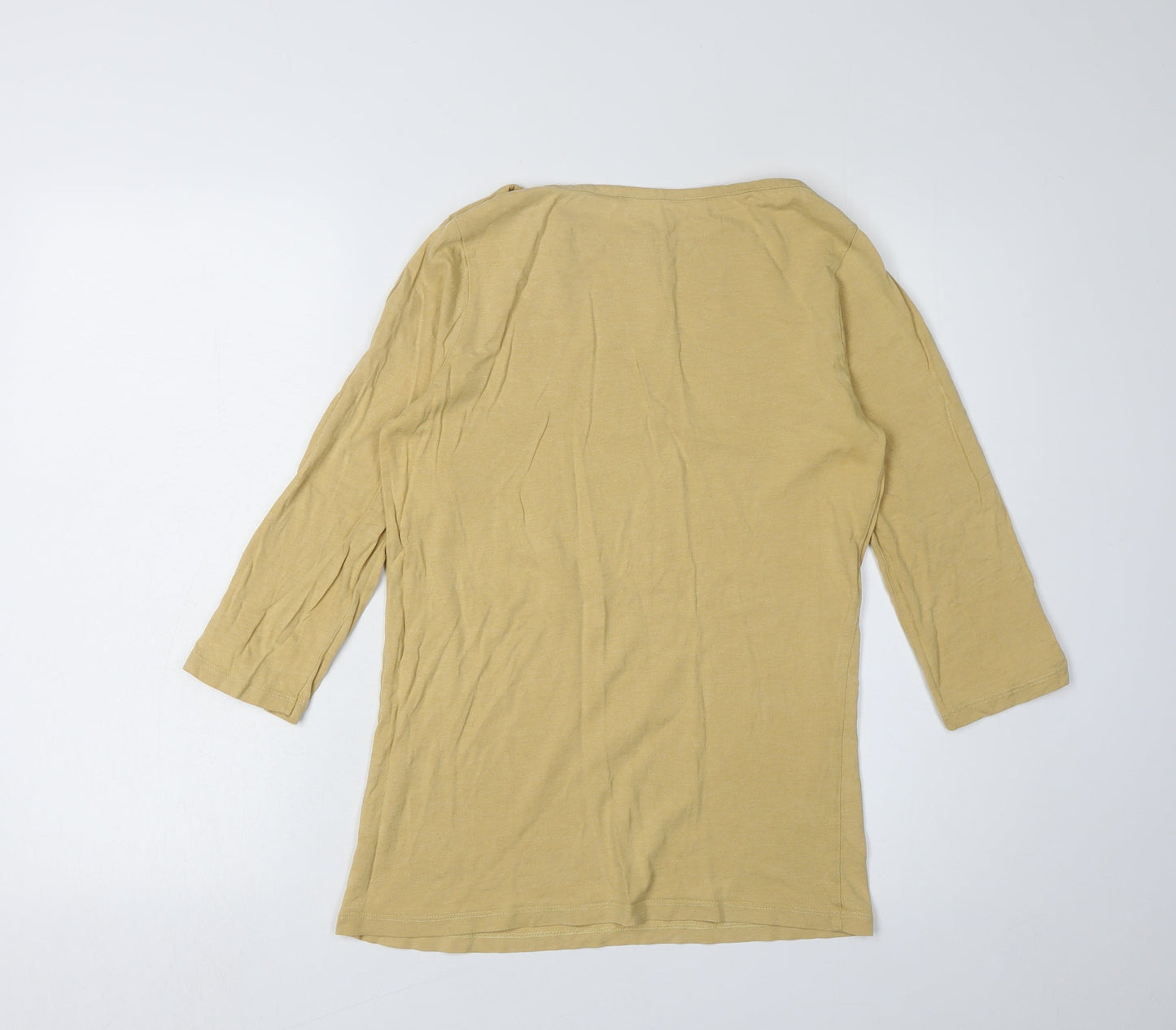 Womens UK Size UK 8 Fat Face Yellow Basic T-Shirt