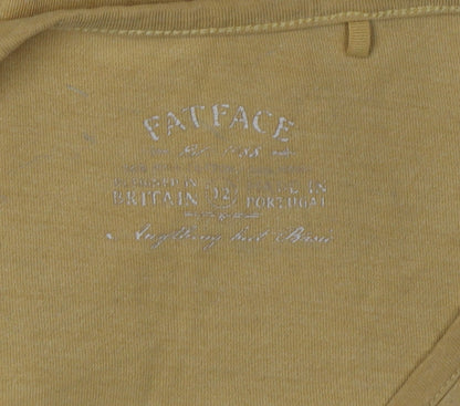 Womens UK Size UK 8 Fat Face Yellow Basic T-Shirt
