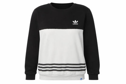Front view of Adidas Black M Colourblock Logo Sweatshirt unisex