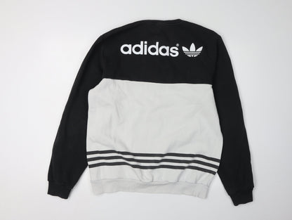 Adidas Black M Colourblock Logo Sweatshirt Unisex