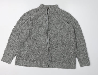 Womens UK Size M EWM Grey Full Zip Jumper